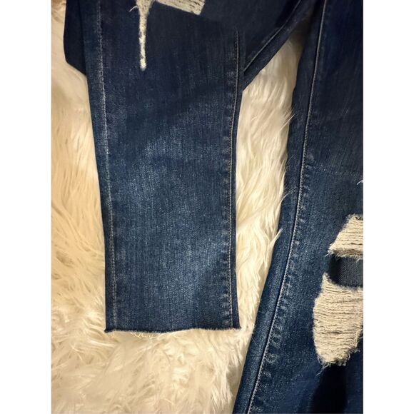 Frame Le Skinny De Jeanne Distressed Stretch Denim Jeans Park Jefferson Size 29 - Picture 9 of 12